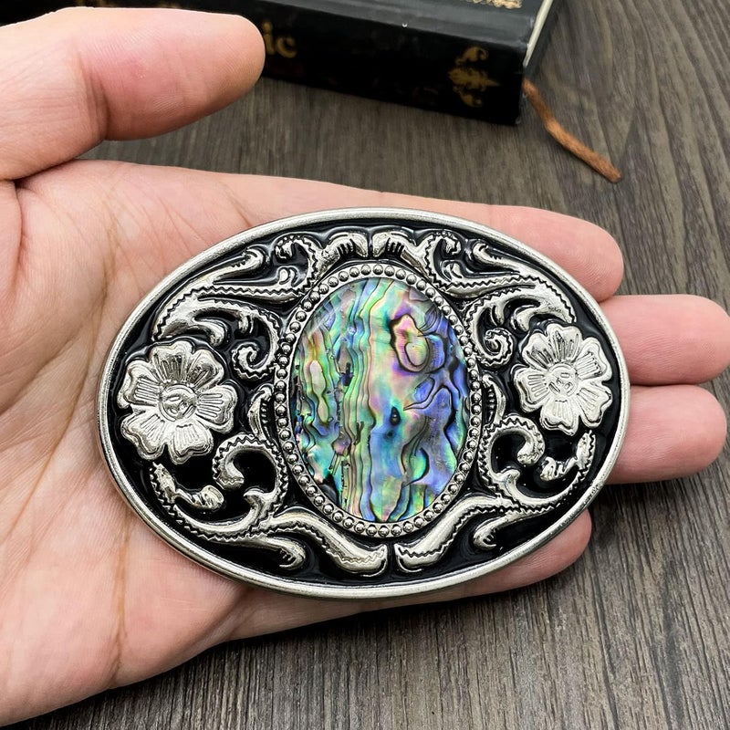 YOQUCOL Vintage American Western Cowboy Turquoise,Stone Belt Buckle for Men - Image 3